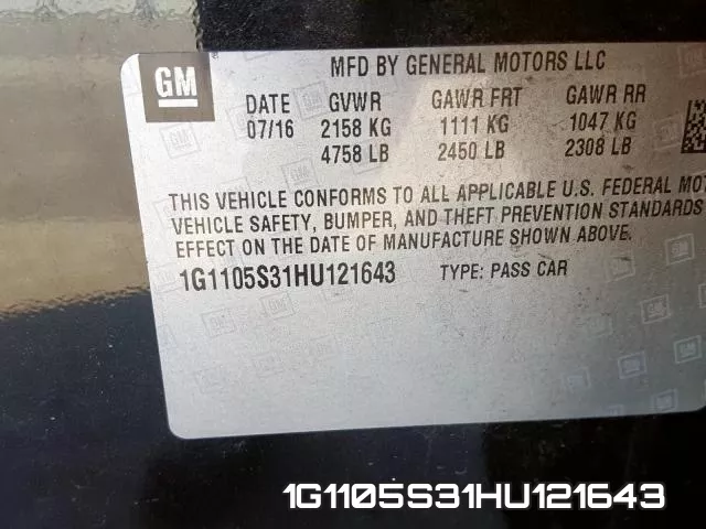 1G1105S31HU121643 фото 2
