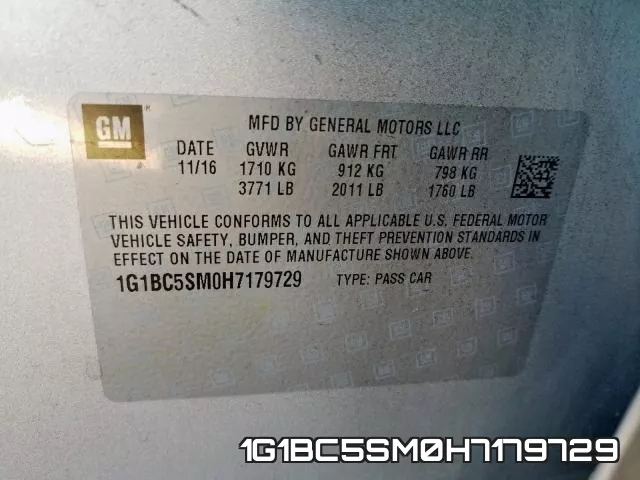1G1BC5SM0H7179729 фото 2