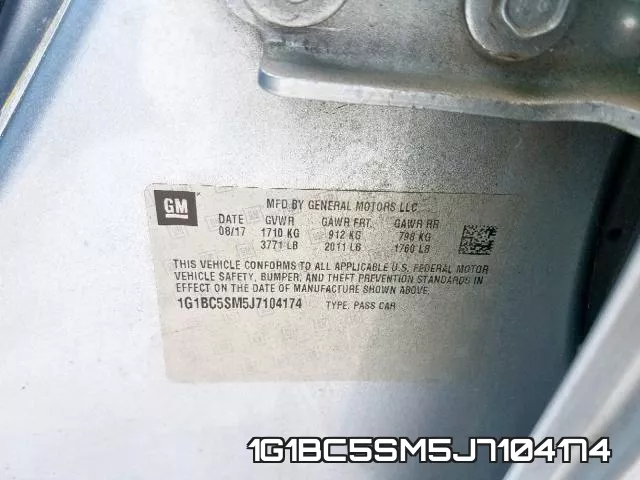 1G1BC5SM5J7104174 фото 2
