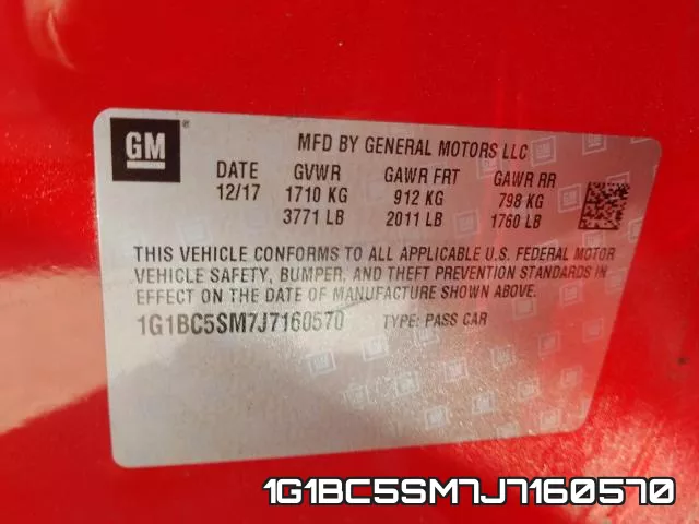 1G1BC5SM7J7160570 фото 2