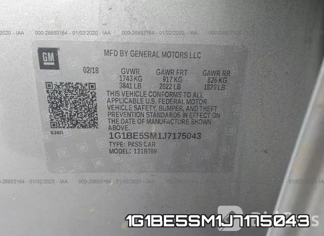 1G1BE5SM1J7175043 фото 10