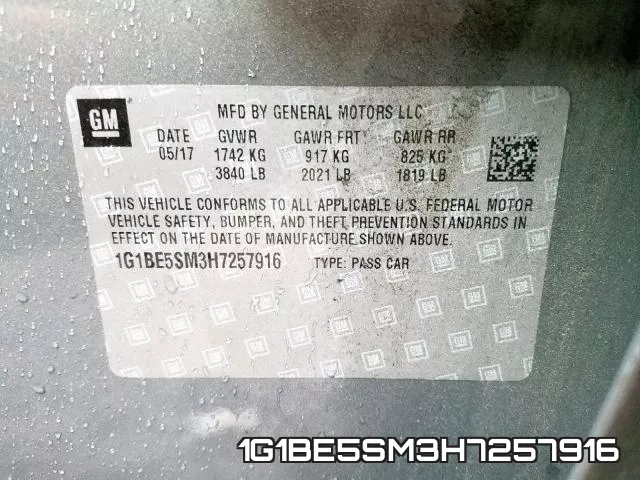 1G1BE5SM3H7257916 фото 2