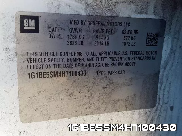 1G1BE5SM4H7100430 фото 2