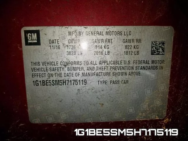 1G1BE5SM5H7175119 фото 2