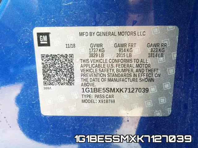 1G1BE5SMXK7127039 фото 2
