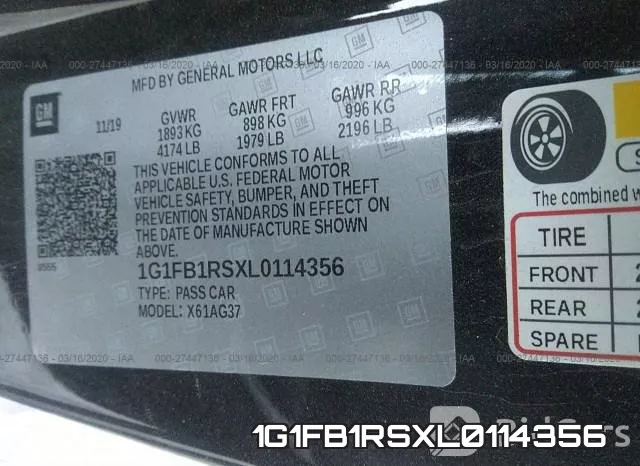 1G1FB1RSXL0114356 фото 10