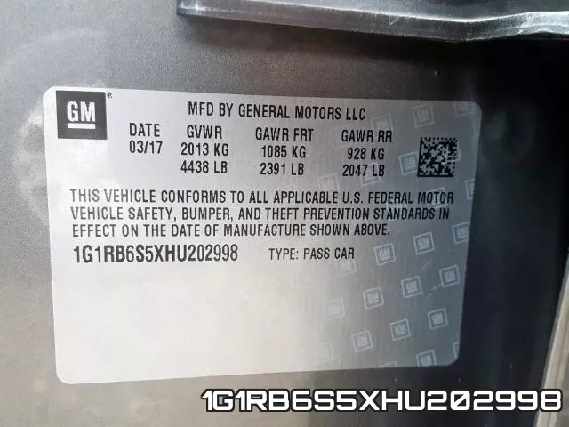 1G1RB6S5XHU202998 фото 2