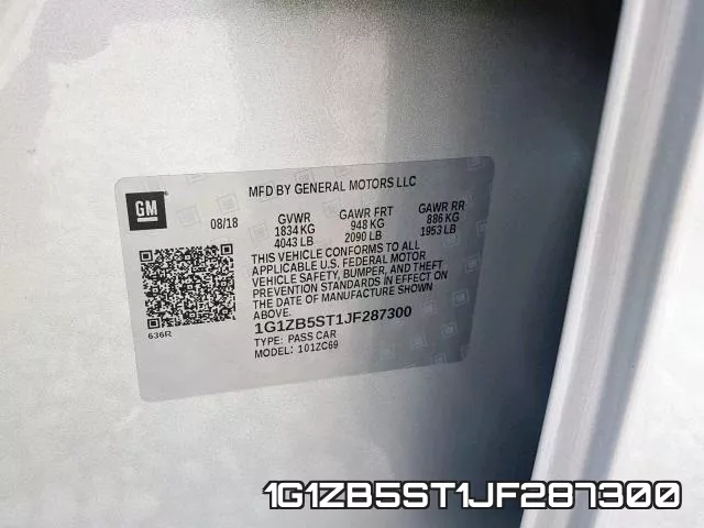 1G1ZB5ST1JF287300 фото 2