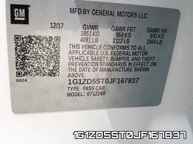 1G1ZD5ST0JF167837 фото 2