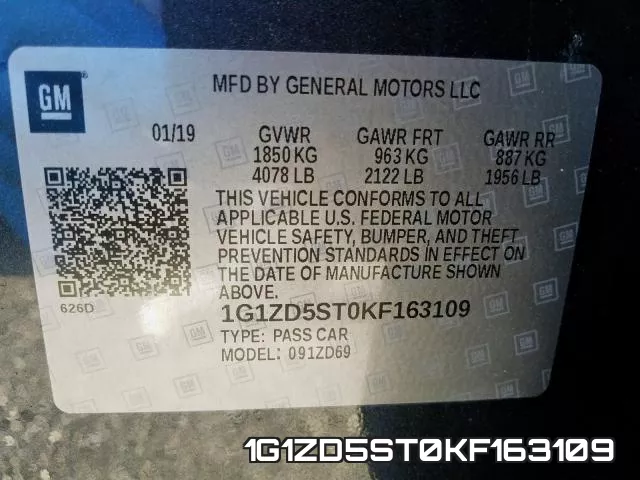1G1ZD5ST0KF163109 фото 2