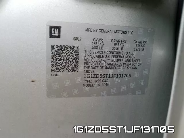 1G1ZD5ST1JF131705 фото 2