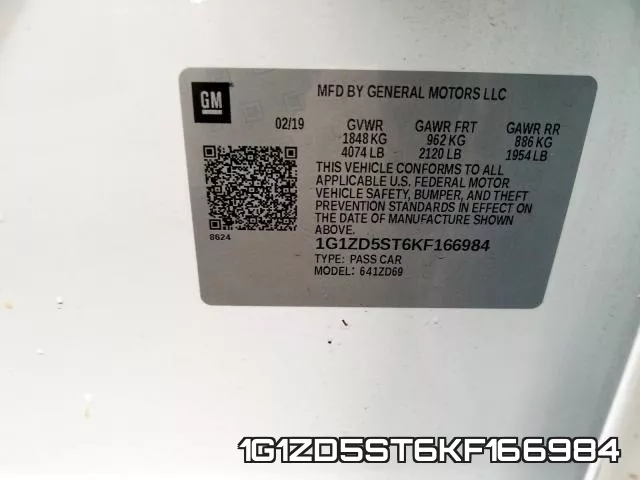 1G1ZD5ST6KF166984 фото 2