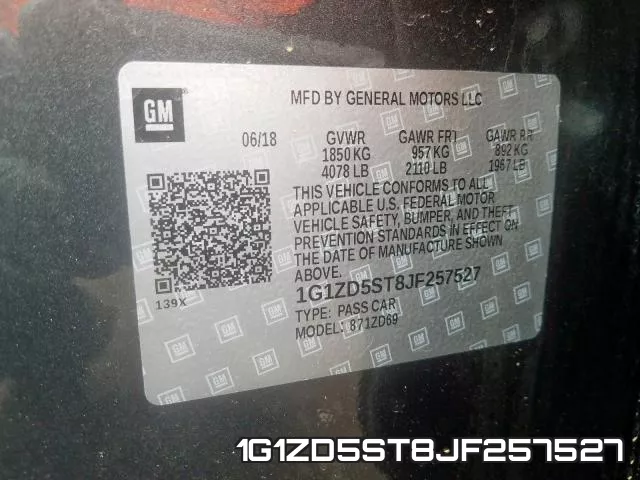 1G1ZD5ST8JF257527 фото 2