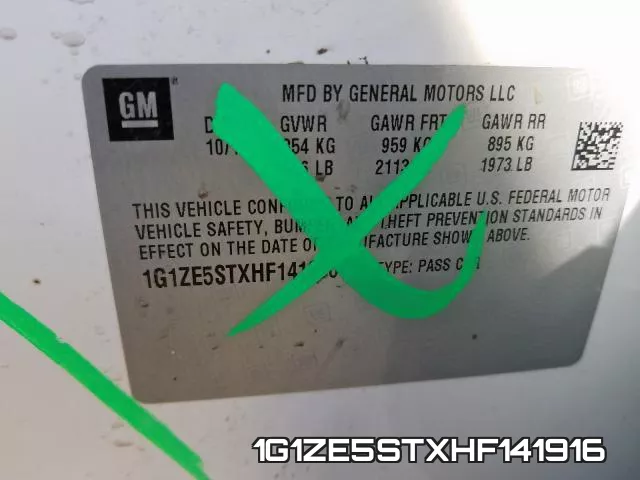 1G1ZE5STXHF141916 фото 2