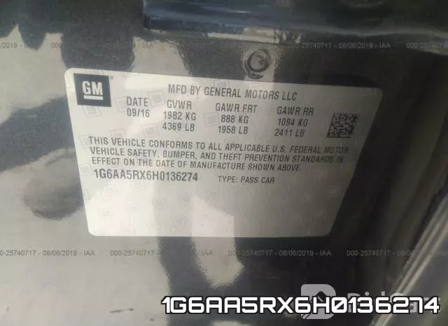 1G6AA5RX6H0136274 фото 10
