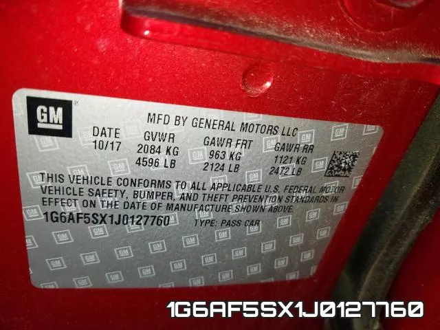 1G6AF5SX1J0127760 фото 2