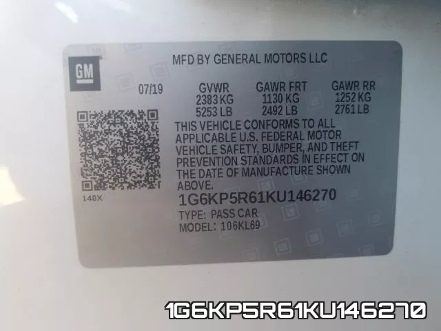 1G6KP5R61KU146270 фото 2