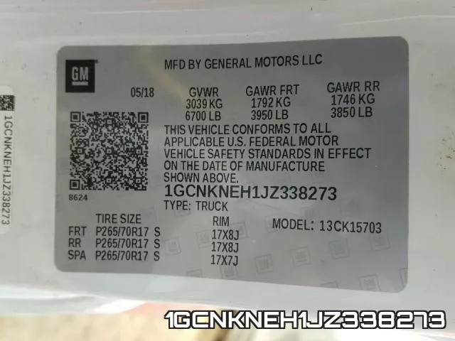 1GCNKNEH1JZ338273 фото 2