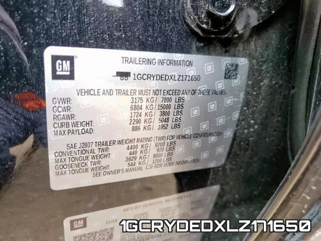 1GCRYDEDXLZ171650 фото 2