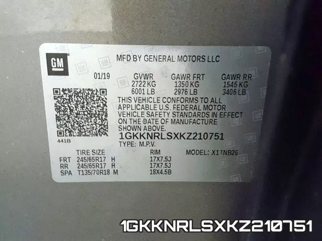1GKKNRLSXKZ210751 фото 2