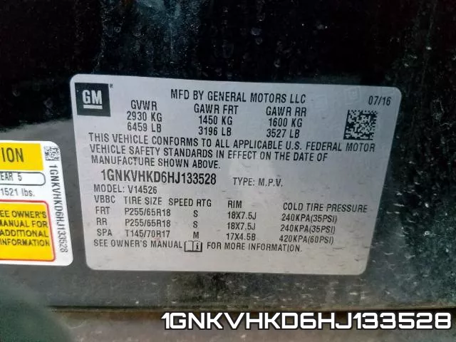 1GNKVHKD6HJ133528 фото 2