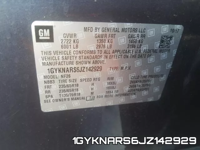 1GYKNARS6JZ142929 фото 2