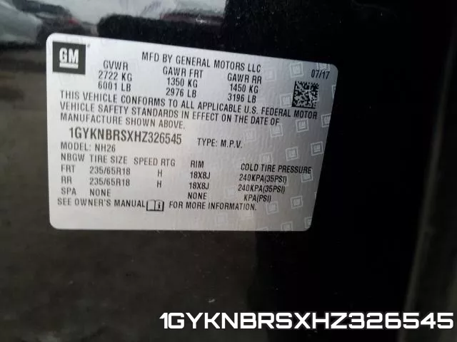 1GYKNBRSXHZ326545 фото 2