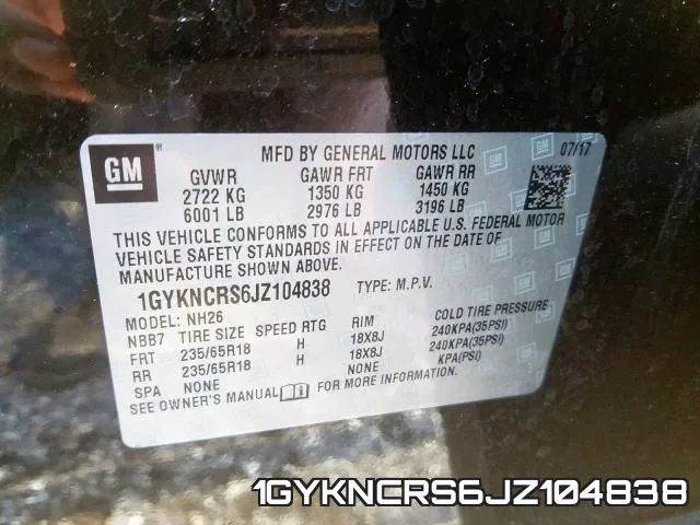 1GYKNCRS6JZ104838 фото 2