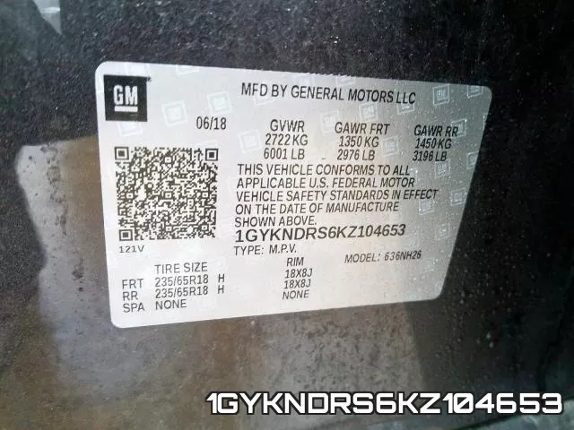 1GYKNDRS6KZ104653 фото 2