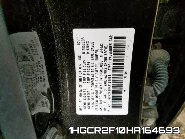 1HGCR2F10HA164693 фото 2