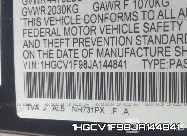 1HGCV1F98JA144841 фото 10
