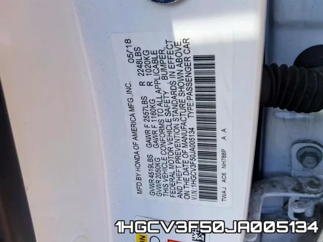1HGCV3F50JA005134 фото 2