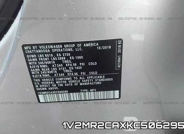 1V2MR2CAXKC506295 фото 10