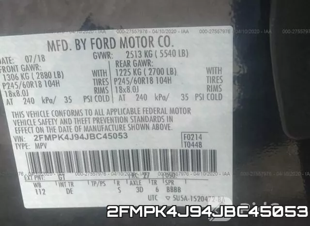 2FMPK4J94JBC45053 фото 10