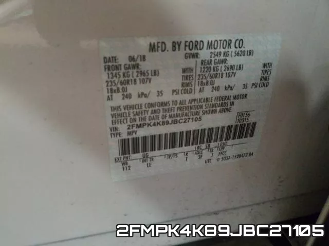 2FMPK4K89JBC27105 фото 2