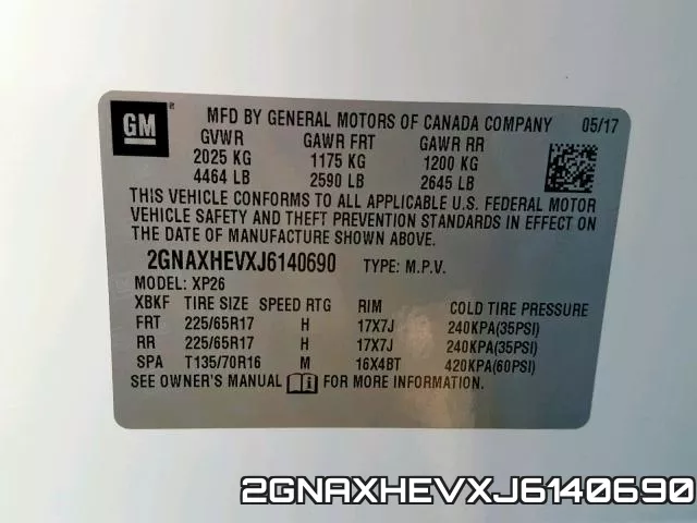 2GNAXHEVXJ6140690 фото 2