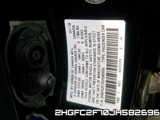 2HGFC2F70JH582696 фото 2