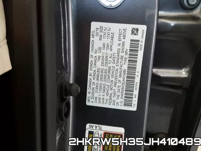 2HKRW5H35JH410489 фото 2