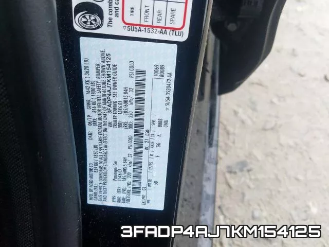 3FADP4AJ7KM154125 фото 2