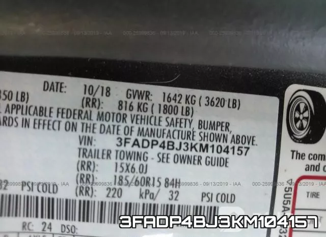 3FADP4BJ3KM104157 фото 10