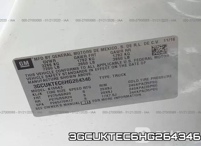 3GCUKTEC6HG264346 фото 10