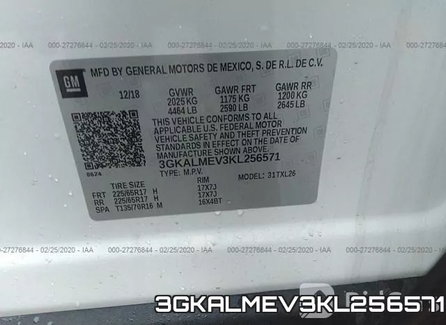 3GKALMEV3KL256571 фото 10
