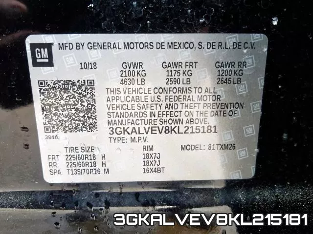 3GKALVEV8KL215181 фото 2