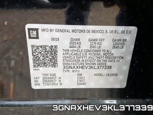 3GNAXHEV3KL377339 фото 2