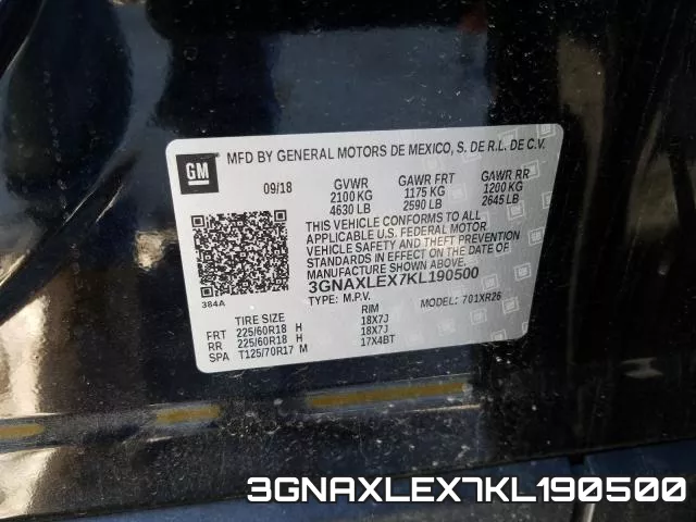 3GNAXLEX7KL190500 фото 2