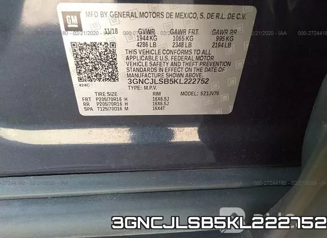 3GNCJLSB5KL222752 фото 10