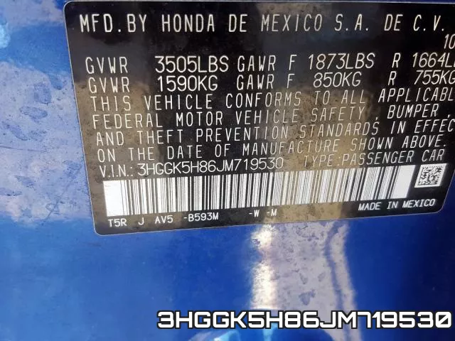 3HGGK5H86JM719530 фото 2