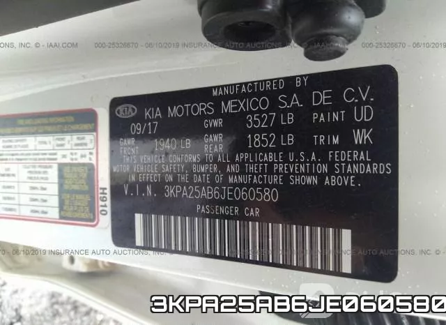 3KPA25AB6JE060580 фото 10