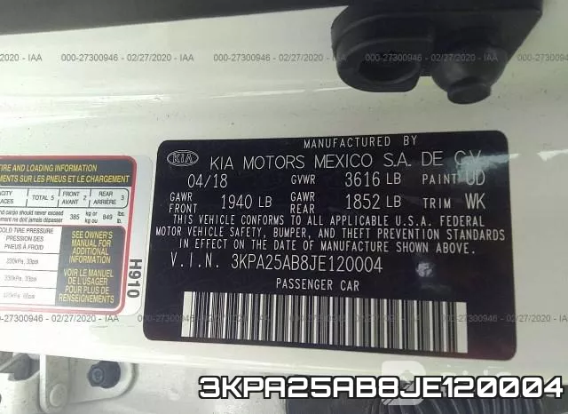 3KPA25AB8JE120004 фото 10