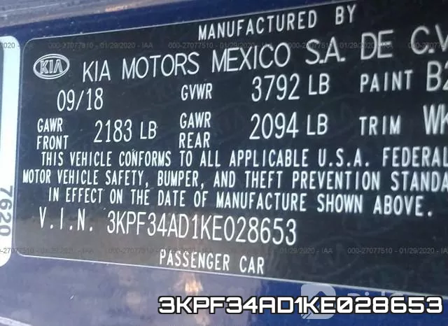 3KPF34AD1KE028653 фото 10